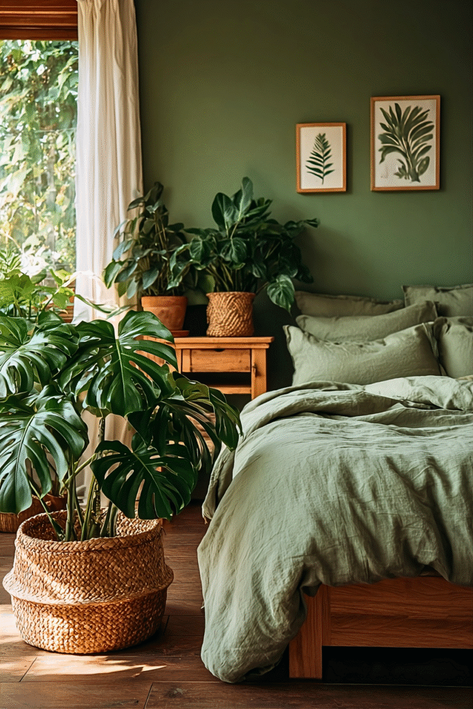 forestcore-bedroom-monstera-deliciosa-green-wall-botanical-art (1)